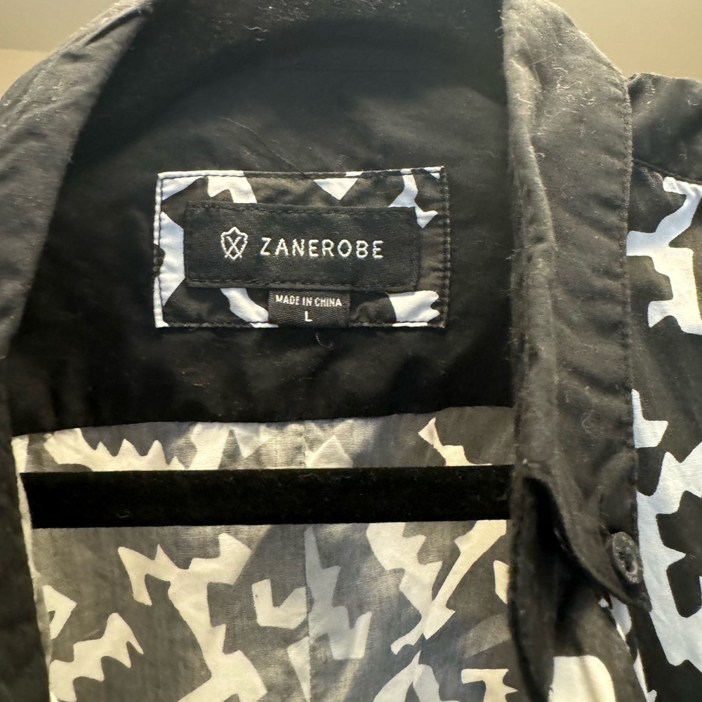 Zanerobe Black and White Patterned Shirt